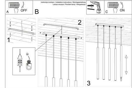 Lampa wisząca PASTELO 5 biała