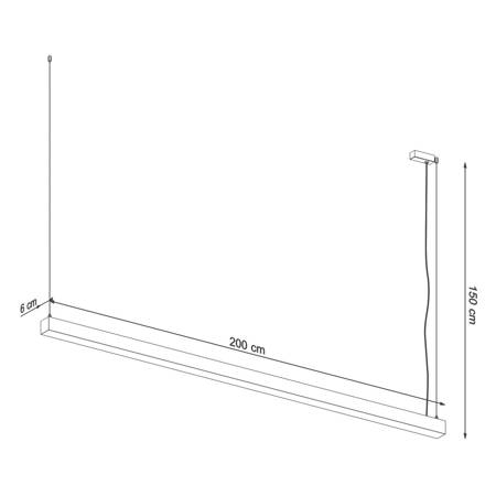 Lampa wisząca PINNE 200 czarna 4000K