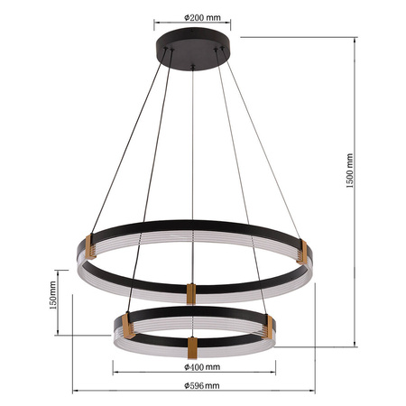 Lampa wisząca Plum 2 LED CCT czarna LP-0407/2P BK