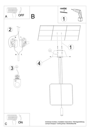 Lampa wisząca RANA 1 czarna