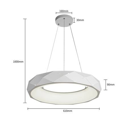 Lampa wisząca REUS LED 36W 4000K  biała