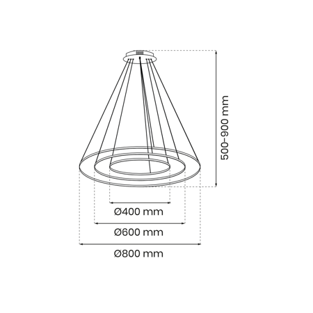 Lampa wisząca ROTONDA BLACK 93W LED