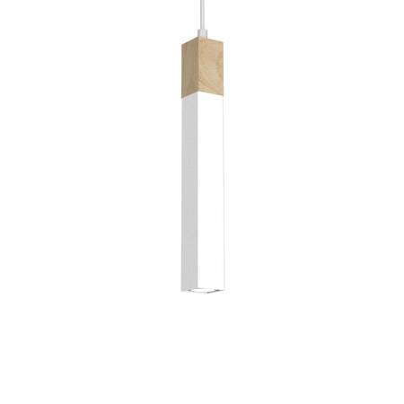 Lampa wisząca SOLO SAWN WHITE / PATINATED WOOD 1x mini GU10