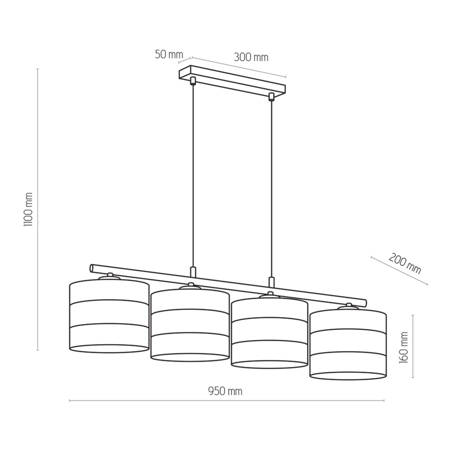 Lampa wisząca TAGO Black 4xE27