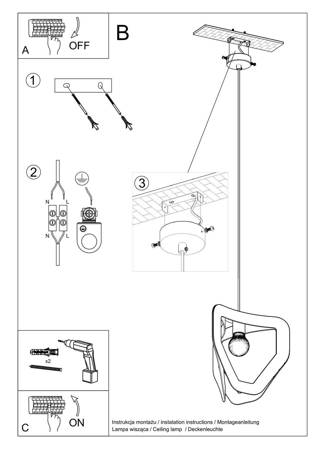 Lampa wisząca TRES biała