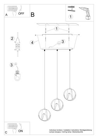 Lampa wisząca TULOS 3L biała