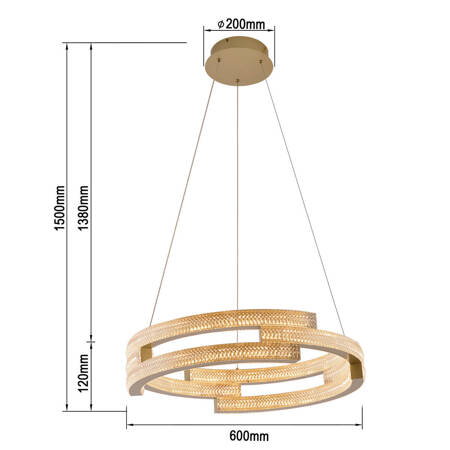 Lampa wisząca Tarja LED CCT złota LP-1810/1P GD