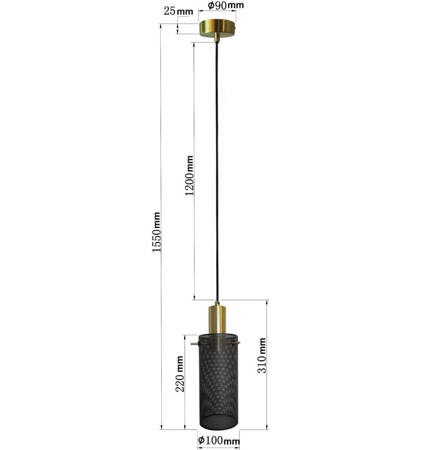 Lampa wisząca Tirana 1xE27 czarna LP-945/1P BK