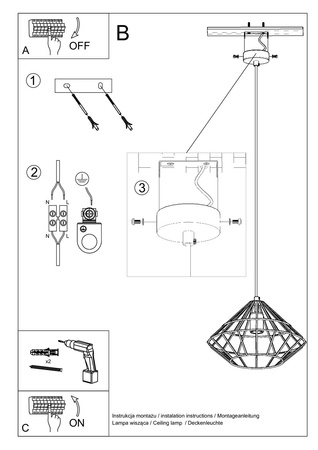 Lampa wisząca UMBERTO biała