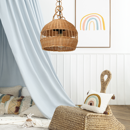 Lampa wisząca VIMINI NATURAL WOOD wikinowa 1xE27 Boho