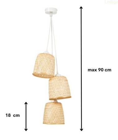 Lampa wisząca biała TRIO bambus 3xE27