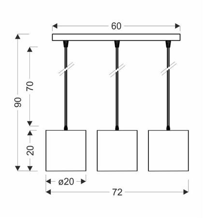 Lampa wisząca biała listwa 3xE27 Atlanta 33-00651