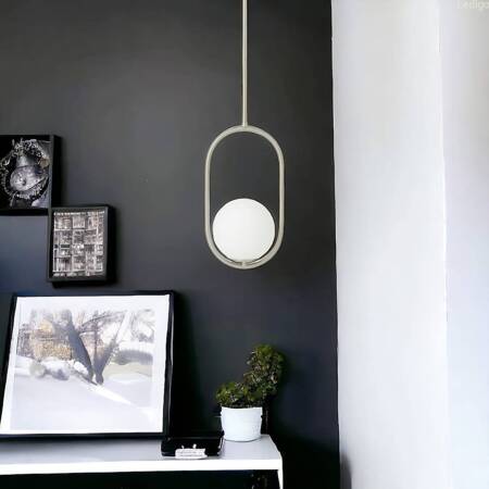 Lampa wisząca chrom mat Milano Ring mleczne kule 1xE14