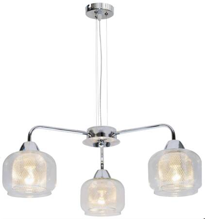 Lampa wisząca chromowa klosz z koszykiem 3x40W Ray Candellux 33-67074