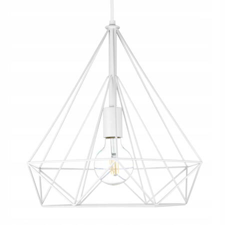 Lampa wisząca druciana LOFT Biały GEO PUSTY