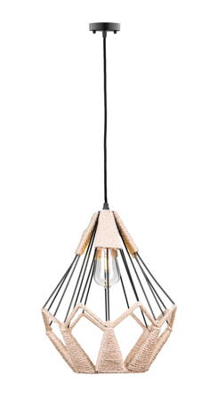 Lampa wisząca duża GEO BOHO sznur juta