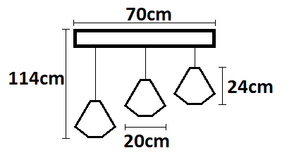 Lampa wisząca loft DIAMENT listwa potrójna biała