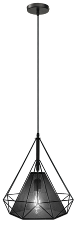 Lampa wisząca loftowa Piramida 1xE27 SIATKA BLACK