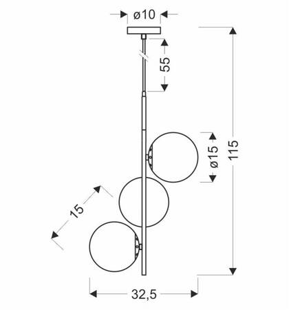 Lampa wisząca matowe złoto 3 Duo 33-01276