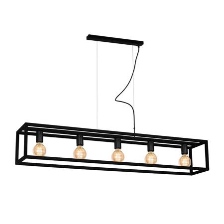 Lampa wisząca metalowa CAGE BLACK 5xE27 czarna