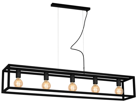 Lampa wisząca metalowa CAGE BLACK 5xE27 czarna