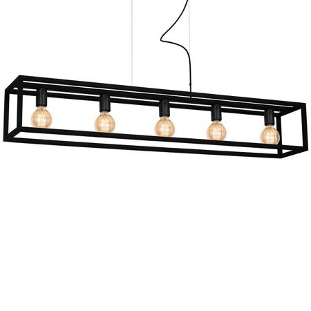 Lampa wisząca metalowa CAGE BLACK 5xE27 czarna