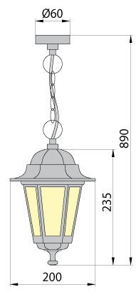 Lampa wisząca ogrodowa 1x E27 biała