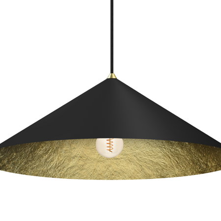 Lampa wisząca stożek Fuji Ø70cm 1xE27 czarno złota