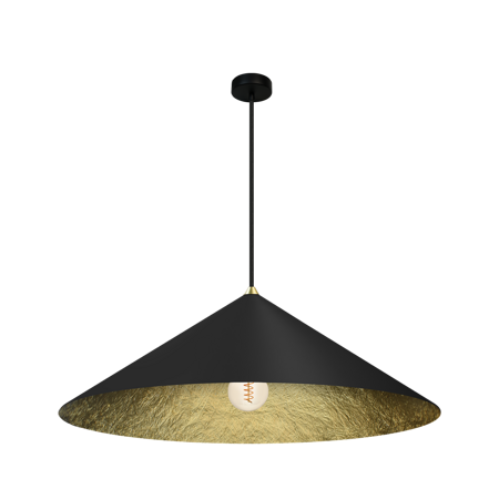 Lampa wisząca stożek Fuji Ø70cm 1xE27 czarno złota