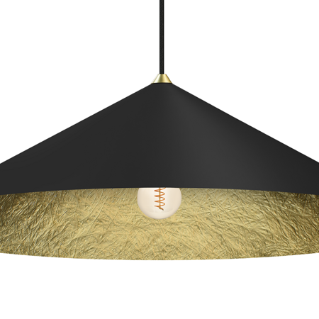 Lampa wisząca stożek  Fuji Ø90cm 1xE27 czarno złota