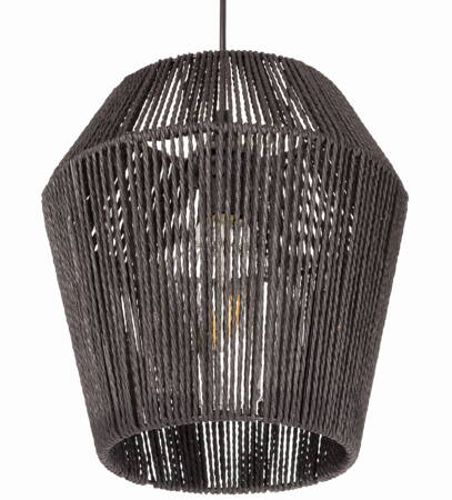 Lampa wisząca strunowa pleciona BOHO czarna