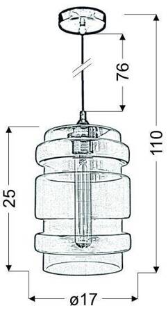 Lampa wisząca sufitowa szklana bursztynowa 60W E27 Decorado Candellux 31-36643-Z