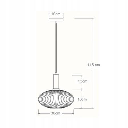 Lampa wisząca szklana MODERNA duża złota amber