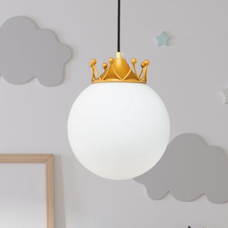 Lampa wisząca szklana kula 20 cm MILKY Princess