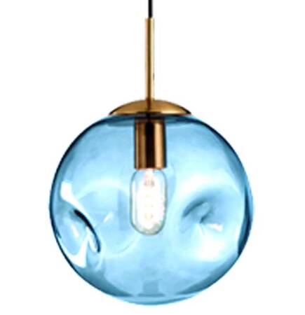 Lampa wisząca szklana kula LAVA BLUE