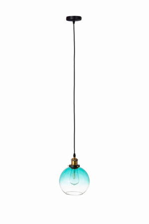 Lampa wisząca szklana kula turkusowa ombre