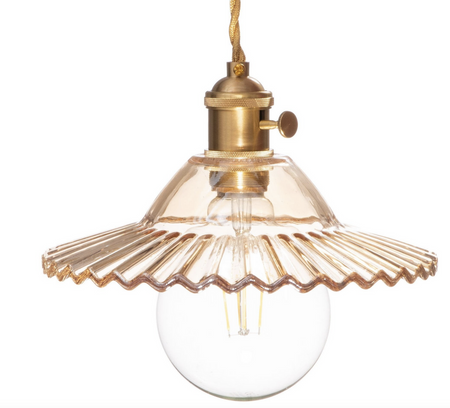 Lampa wisząca szklana płaska BALERINA amber 1xE27