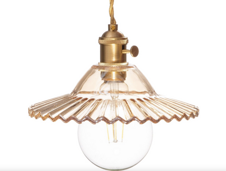 Lampa wisząca szklana płaska BALERINA amber 1xE27