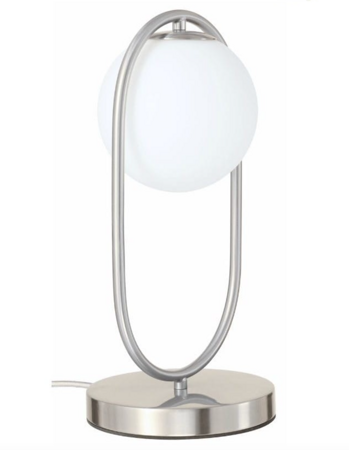 Lampka nocna stołowa elegancka Milano Ring E14 chrom mat