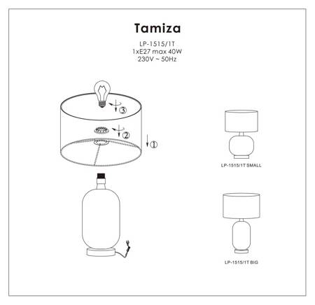 Lampka stołowa Tamiza mała czarna