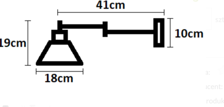 Metalowy kinkiet regulowany wysuwany E27 czarny mat