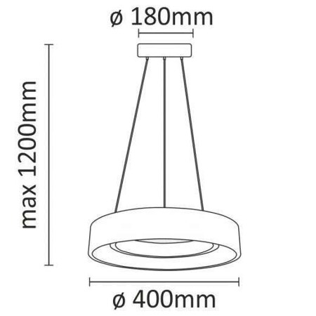 Minimalistyczna Lampa wisząca  LED 20W 3000K czarna