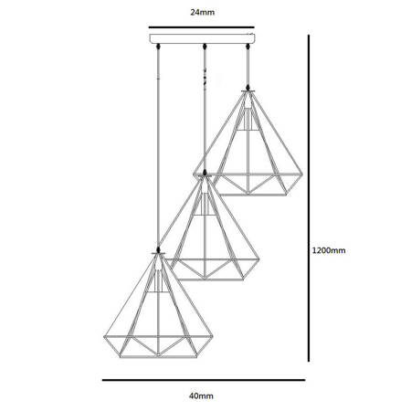 Nola 3 lampa wisząca czarna LP-076/3P BK