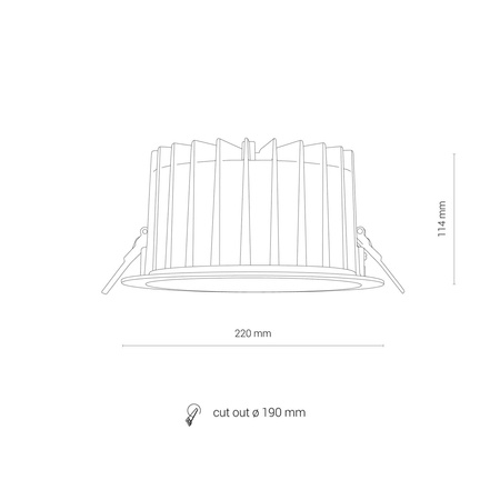 Nowodvorski Lampa podtynkowa biała CL KEA LED 40W 3000K IP44 8768