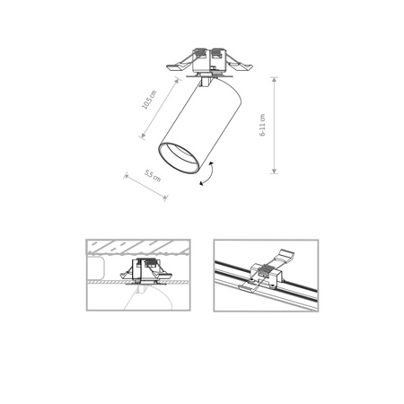 Nowodvorski Lampa podtynkowa biało złota MONO SURFACE 7683