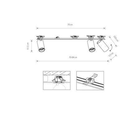 Nowodvorski Lampa podtynkowa biało złota MONO SURFACE 7685