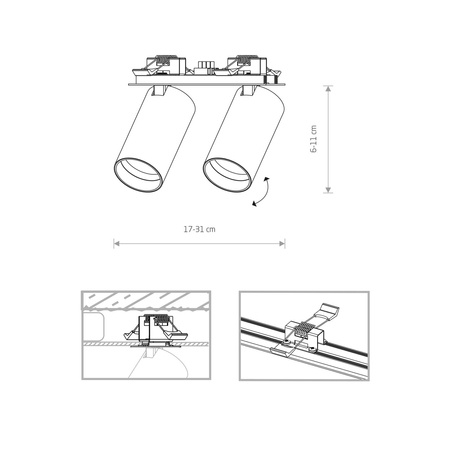 Nowodvorski Lampa podtynkowa czarna mosiądz MONO SURFACE 7745