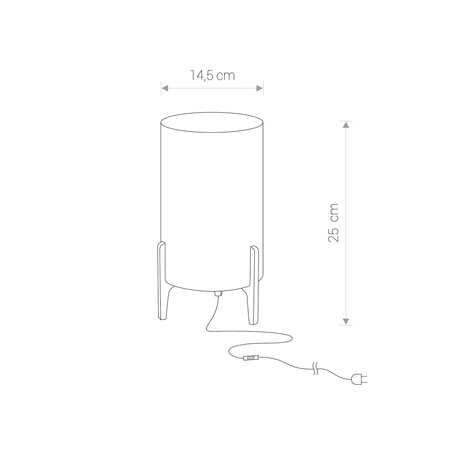 Nowodvorski Lampa stołowa szara drewno ROCKET 8448