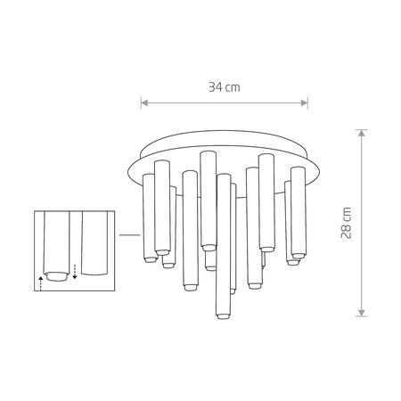 Nowodvorski Lampa sufitowa czarna STALACTITE 