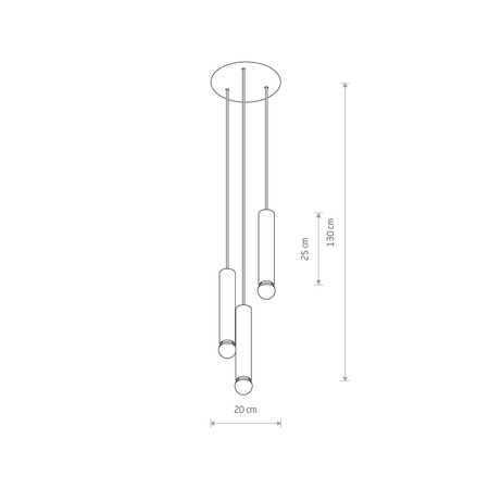 Nowodvorski Lampa wisząca czarna mosiądz BATON 7855